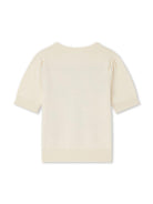 Maglione a maniche corte Elvira per bambina Bonpoint beige con scollo rotondo S05GJUK00004 902 BONPOINT 