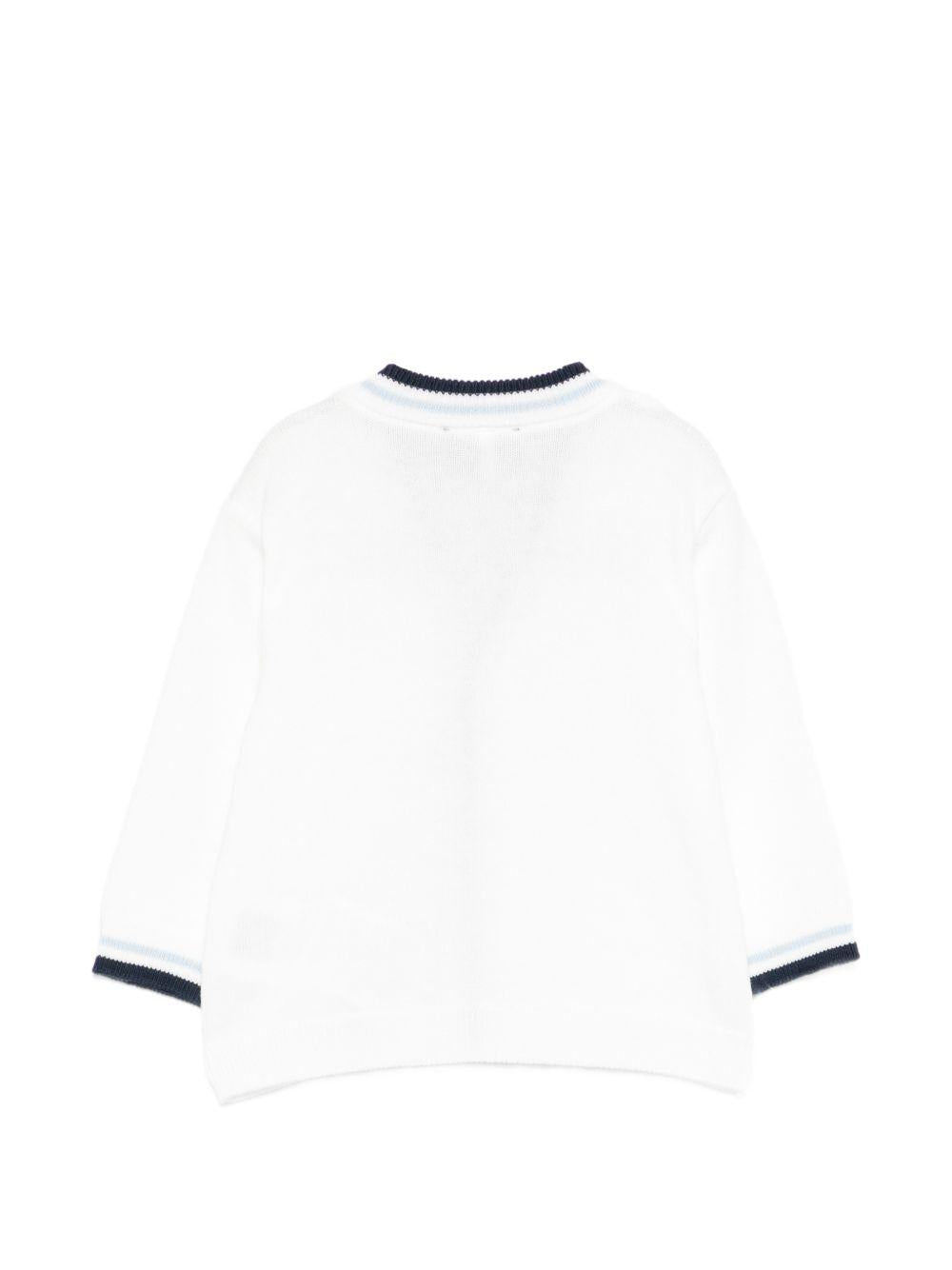 Cardigan per neonato Fay Kids bianco con dettagli blu e azzurri FY9510 Z3668 101 FAY KIDS 