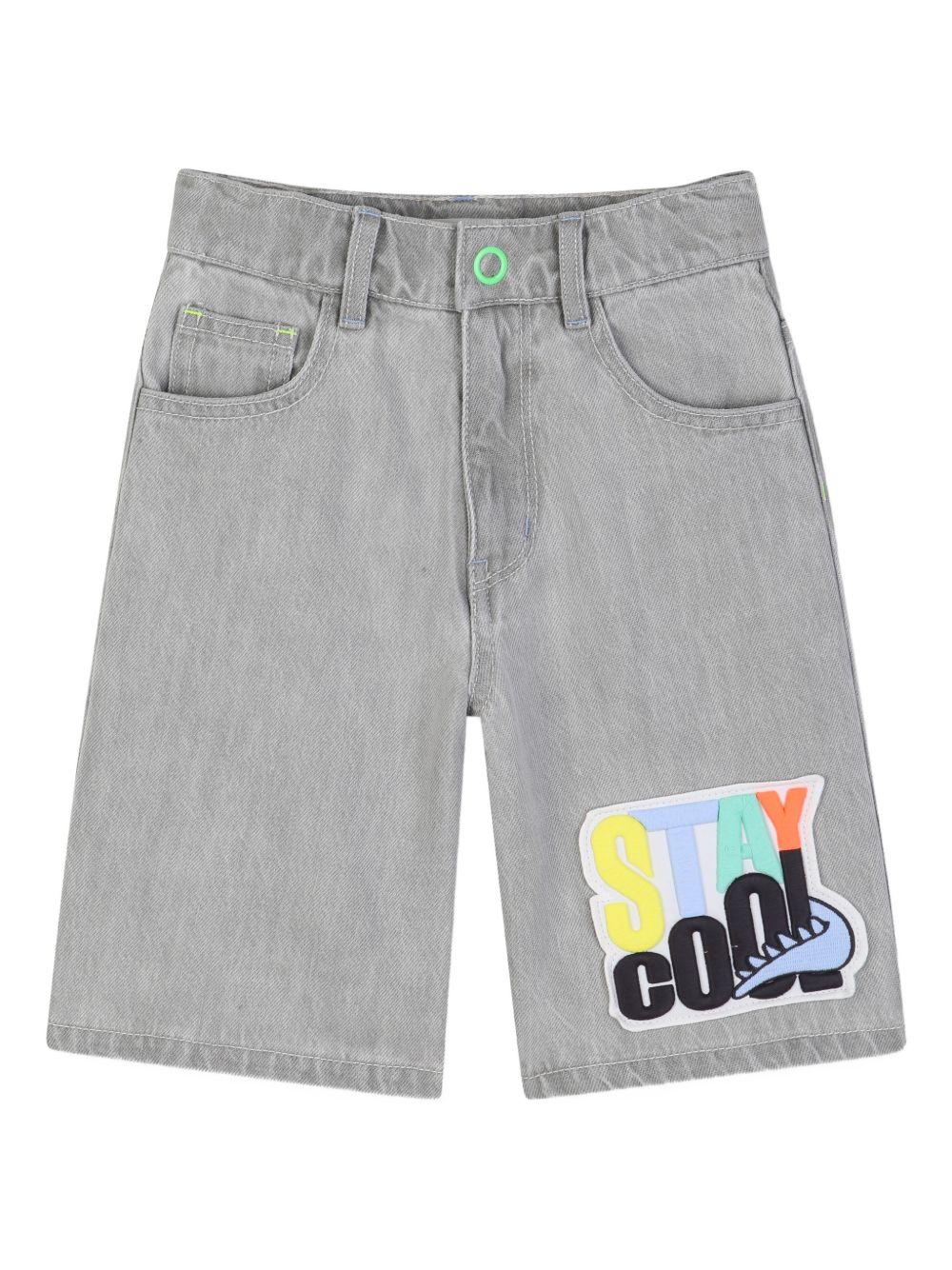 Shorts per bambino Billieblush grigi con applicazione toppa "Stay cool" U21723 Z20 BILLIEBLUSH KIDS 