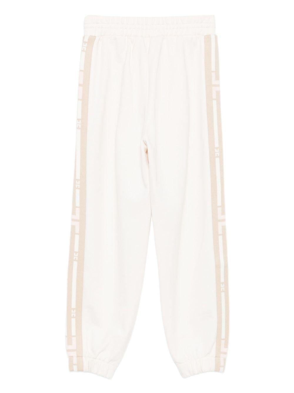 Pantaloni sportivi per bambina Elisabetta Franchi La Mia Bambina beige con righe laterali EFPA2980FF002 0085 ElISABETTA FRANCHI 