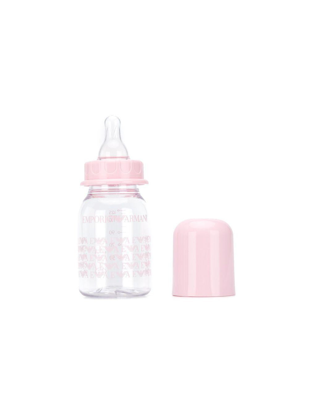 Set biberon per neonata Emporio Armani Kids rosa con stampa con monogramma 409173 CC919 00372 EMPORIO ARMANI KIDS 