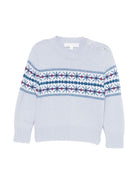 Maglione per neonato Mariella Ferrari azzurro con decorazione ricamata MGF6 151 MARIELLA FERRARI 