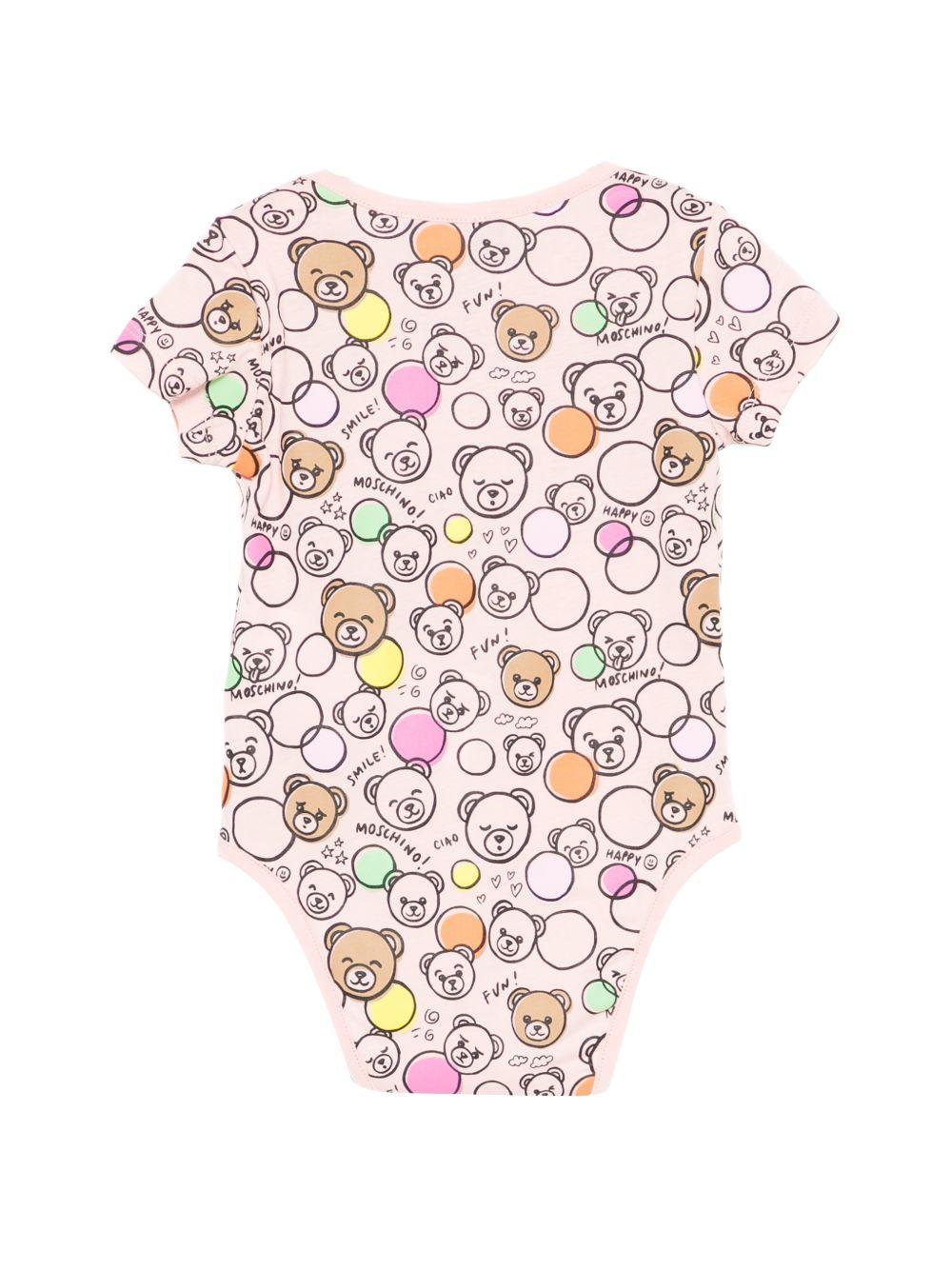 Body per neonata Moschino Kids rosa con stampa all-over MUT04JLAB5A 83681 MOSCHINO KIDS 