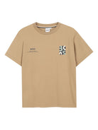 T-shirt per bambino Boss Kids beige con dettaglio logo J52974 295 BOSS KIDS 