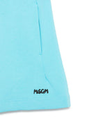 Shorts sportivi in cotone per bambino MSGM Kids azzurro con vita elasticizzata S5MSJUBE071 MS005 MSGM KIDS 