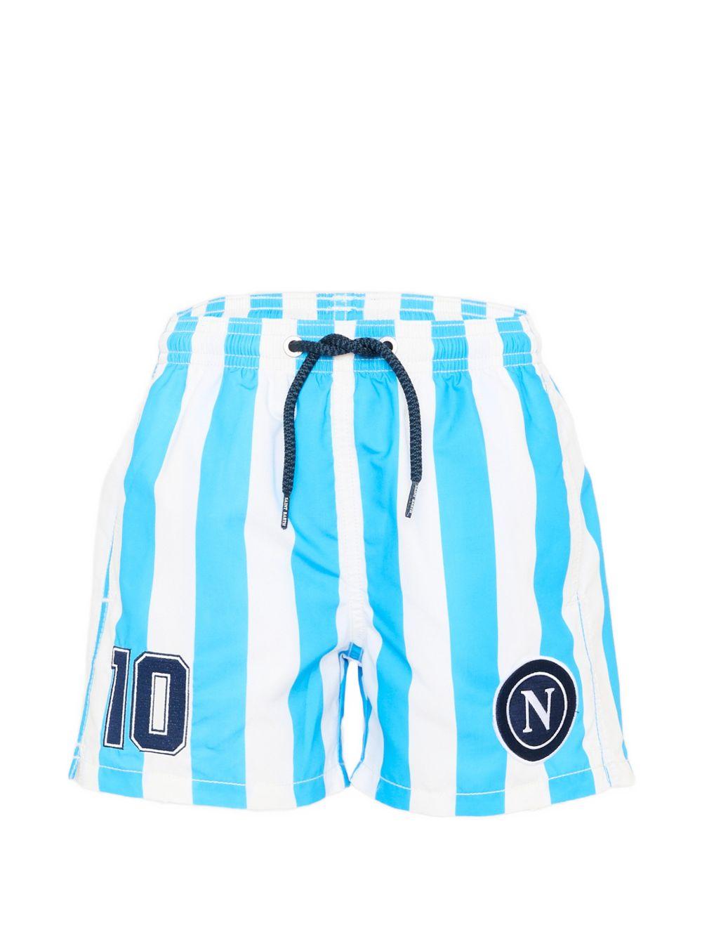 Costume per bambino MC2 Saint Barth Kids azzurro con stemma Napoli sul davanti JEA0001 07458L MC2 ST. BARTH KIDS 
