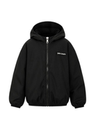 Giubbino per bambino Palm Angels Kids nero con logo sul retro PBEB004S26FAB001 110 PALM ANGELS KIDS 