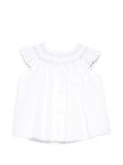 Abito per neonata Paz Rodriguez bianco con dettaglio con punto smock 127-153423 01801 PaZ RODRIGUEZ KIDS 