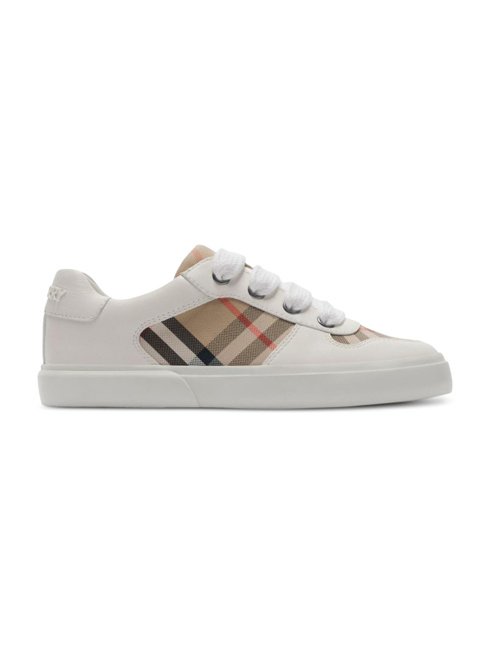 Sneakers per bambini Burberry Kids bianco con motivo Check 8089736 B9368 BURBERRY KIDS 