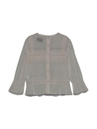 Blusa per bambina Ermanno Scervino Junior bianco con ricamo SFCA032CCF019 B002 ERMANNO SCERVINO KIDS 