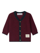 Cardigan per neonato Bonpoint rosso scuro in lana con bottoni W05YCAK00004 253 BONPOINT 