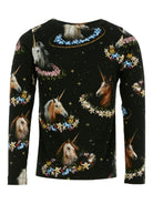 T-shirt per bambina Molo nera con stampa unicorno 2W25A415 9383 MOLO 