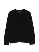 Cardigan Emporio Armani Kids nero con scollo a V EB001620 AF23415 UB118 EMPORIO ARMANI KIDS 