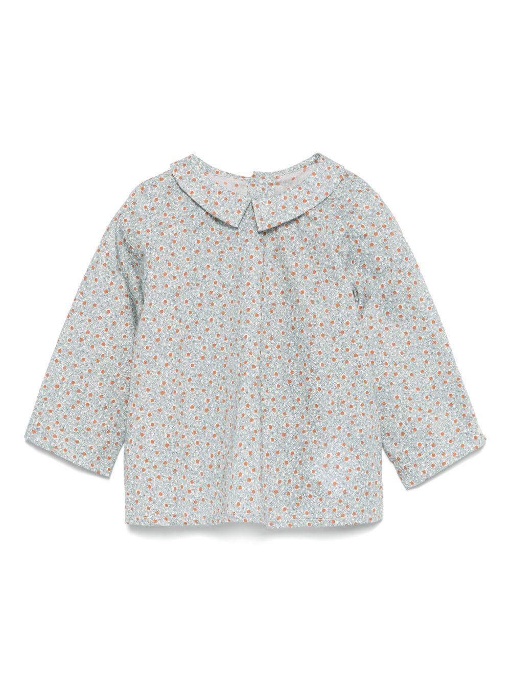 Blusa Florent per neonata Bonpoint azzurro con colletto rotondo S05OSHW00002 565B BONPOINT 