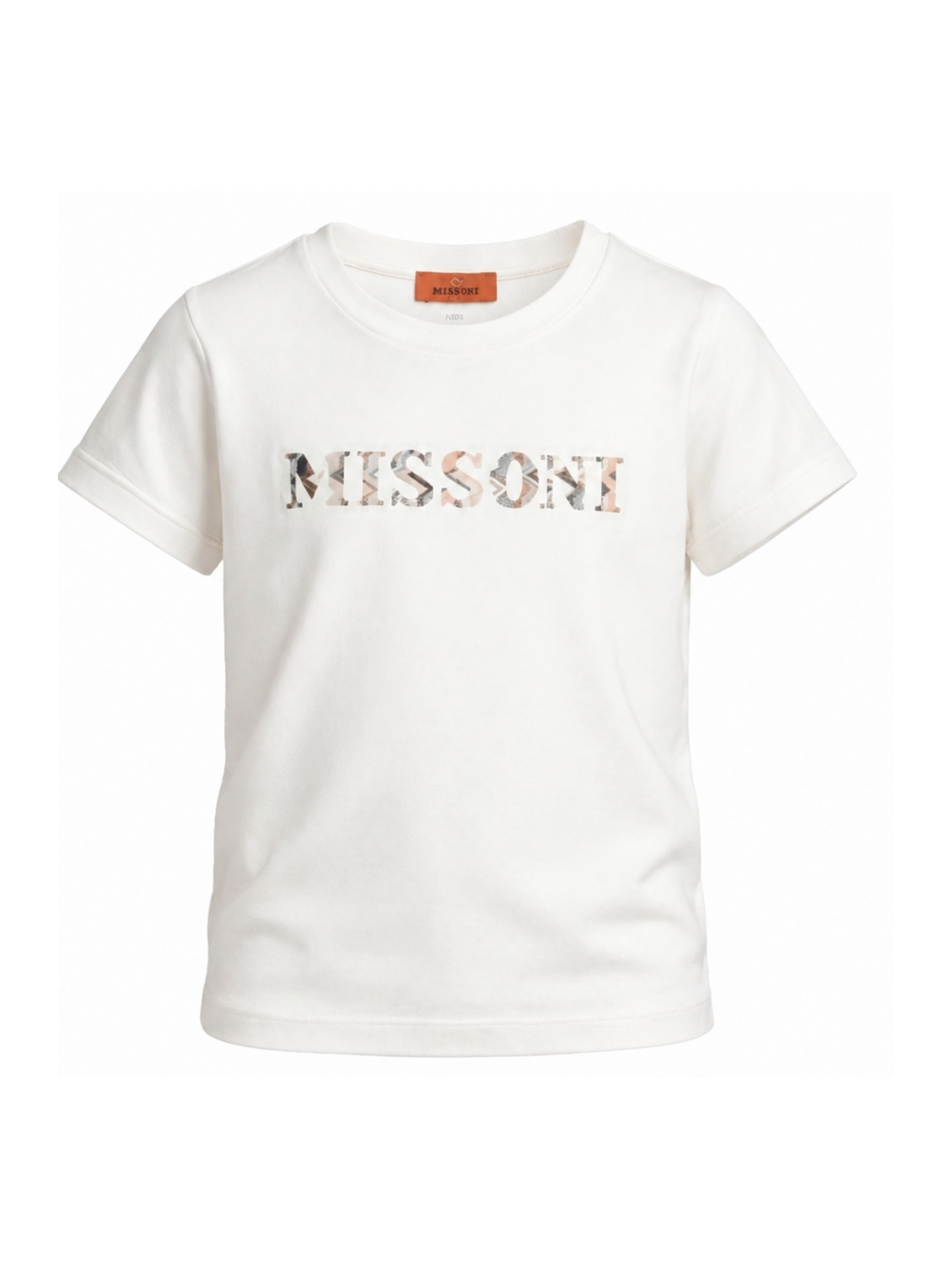 T-shirt per bambino Missoni Kids bianca con logo ricamato MY8P51 Z3672 102 MISSONI KIDS 