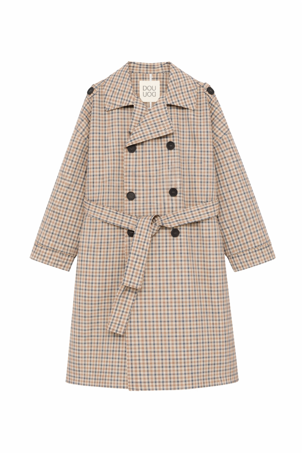 Giacca per bambina Douuod Kids beige con motivo a quadri DY2P10 B0097 108BG DOUUOD KIDS 
