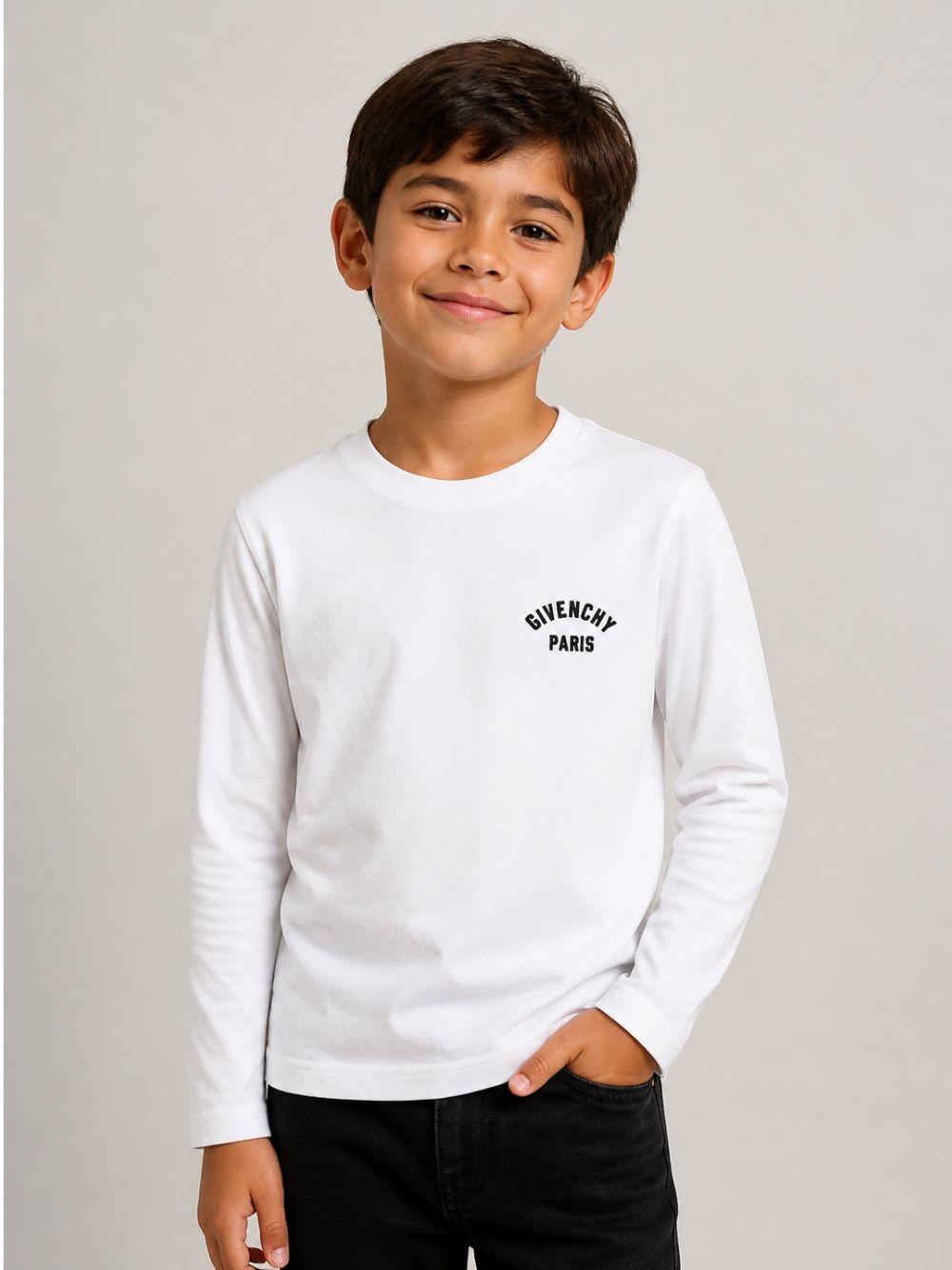 T-shirt per bambino Givenchy Kids bianca con logo sul davanti H31347 10P GIVENCHY KIDS 