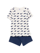 Set pigiama t-shirt e shorts per bambino Petit Bateau multicolore con stampa balene A0EF1 01 PETIT BATEAU KIDS 