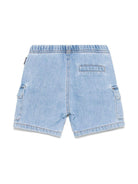 Pantaloncini ricamati Teddy Bear per neonata Moschino Kids blu con elastico in vita MUQ01GL0E34 41041 MOSCHINO KIDS 