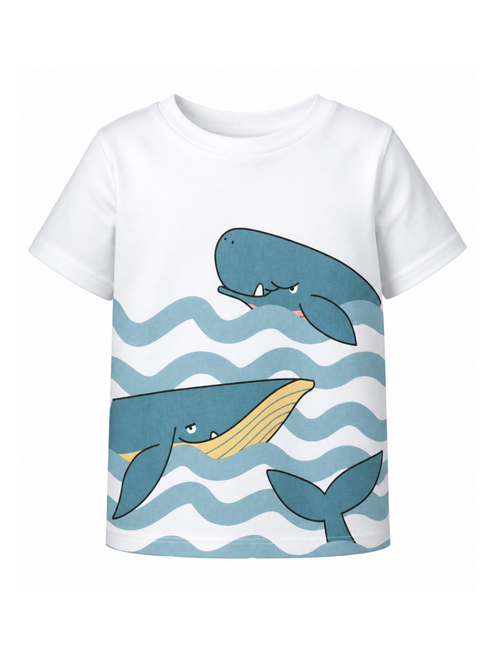 T-shirt per bambino Stella McCartney Kids bianca con stampa balene TY8Q31 Z0434 100 STELLA McCARTNEY KIDS 