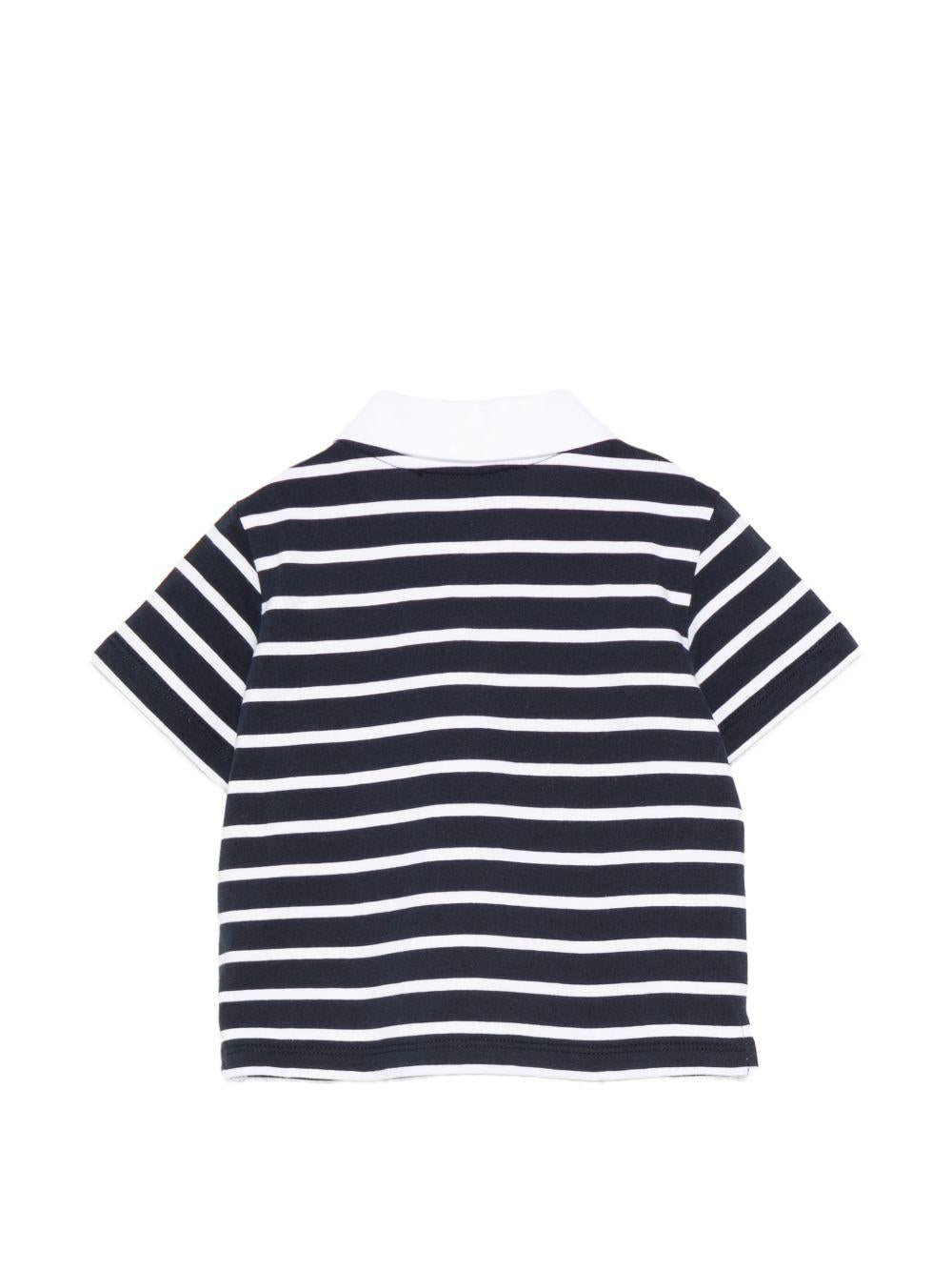Polo per neonati Balmain Kids blu e bianco con motivo a righe BY8521 Z3657 617BC BALMAIN KIDS 