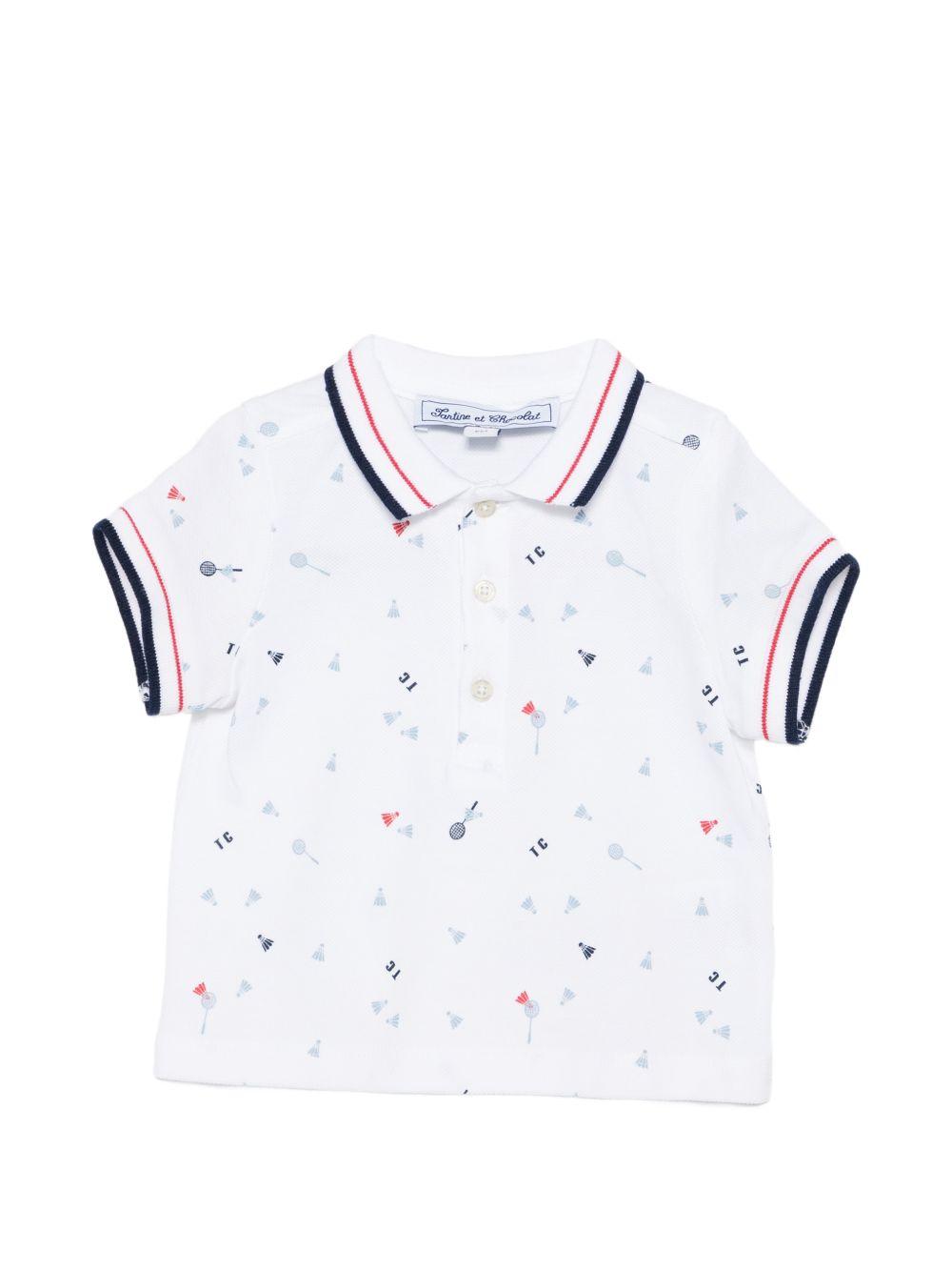 T-shirt per neonato Tartine Et Chocolat bianca con colletto stile polo CC11051 01 TArtine & Chocolat KIDS 