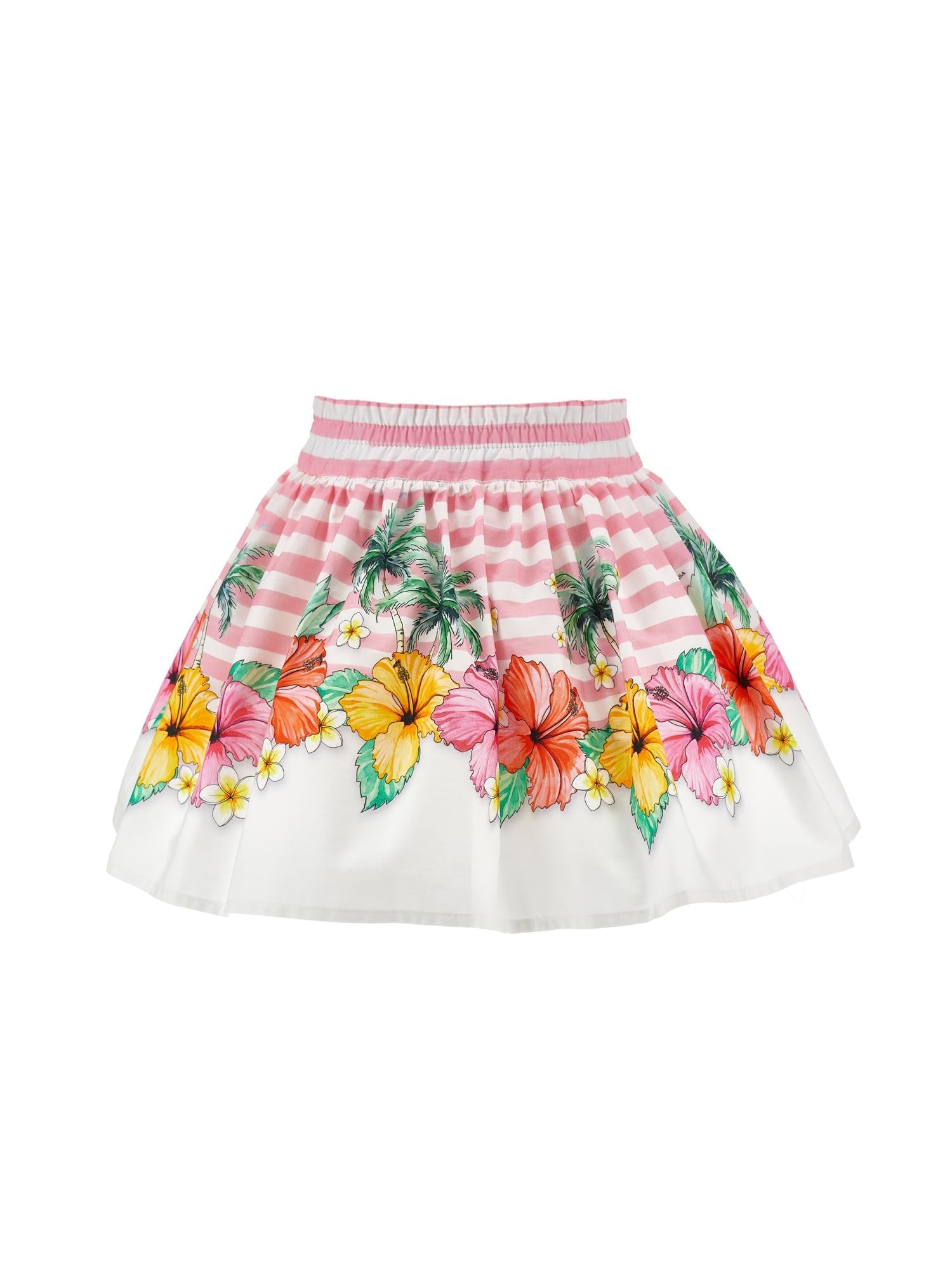 Gonna per bambina Monnalisa x Disney rosa con stampa grafica ibisco 11H720 8655 9993 MONNALISA 