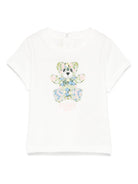 T-shirt per neonata Fendi Kids bianco con stampa Teddy Bear BFI171 7AJ F0TU9 FENDI KIDS 