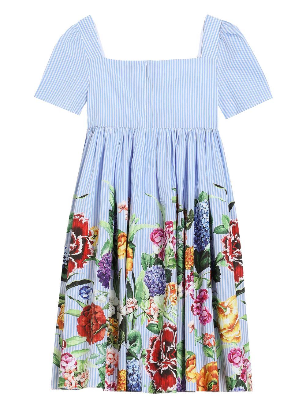 Abito per bambina Dolce & Gabbana Kids azzurro con scollatura quadrata L54DG6 FI5K7 HH5KU DOLCE & GABBANA KIDS 