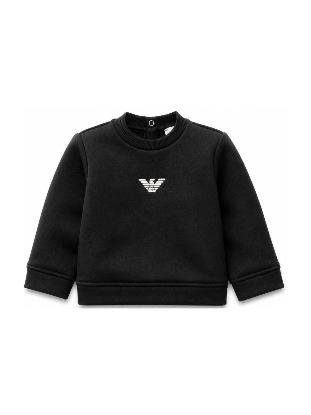 Felpa per neonato Emporio Armani Kids blu con logo aquila sul davanti EB000301 AF14681 MB053 EMPORIO ARMANI KIDS 