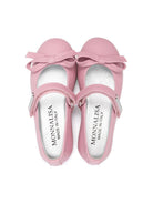 Ballerine per bambina Monnalisa rosa in pelle con chiusura frontale a strappo 8CE000 5730 0090 MONNALISA KIDS 
