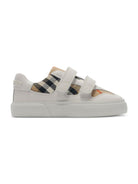 Sneakers per bambini Burberry Kids bianco con motivo a quadri 8089231 B9368 BURBERRY KIDS 
