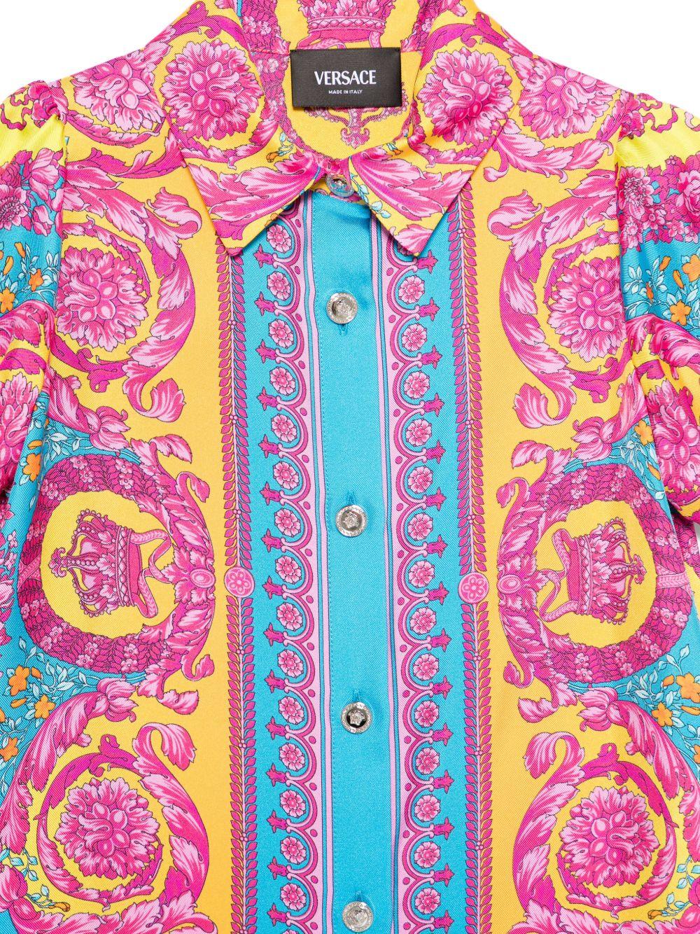 Abito per bambina Versace Kids multicolore con stampa medusa sul retro 10185121A16902 5PF70 VERSACE KIDS 
