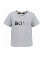 T-shirt per neonato Boss Kids grigia con stampa con logo J52887 78K BOSS KIDS 