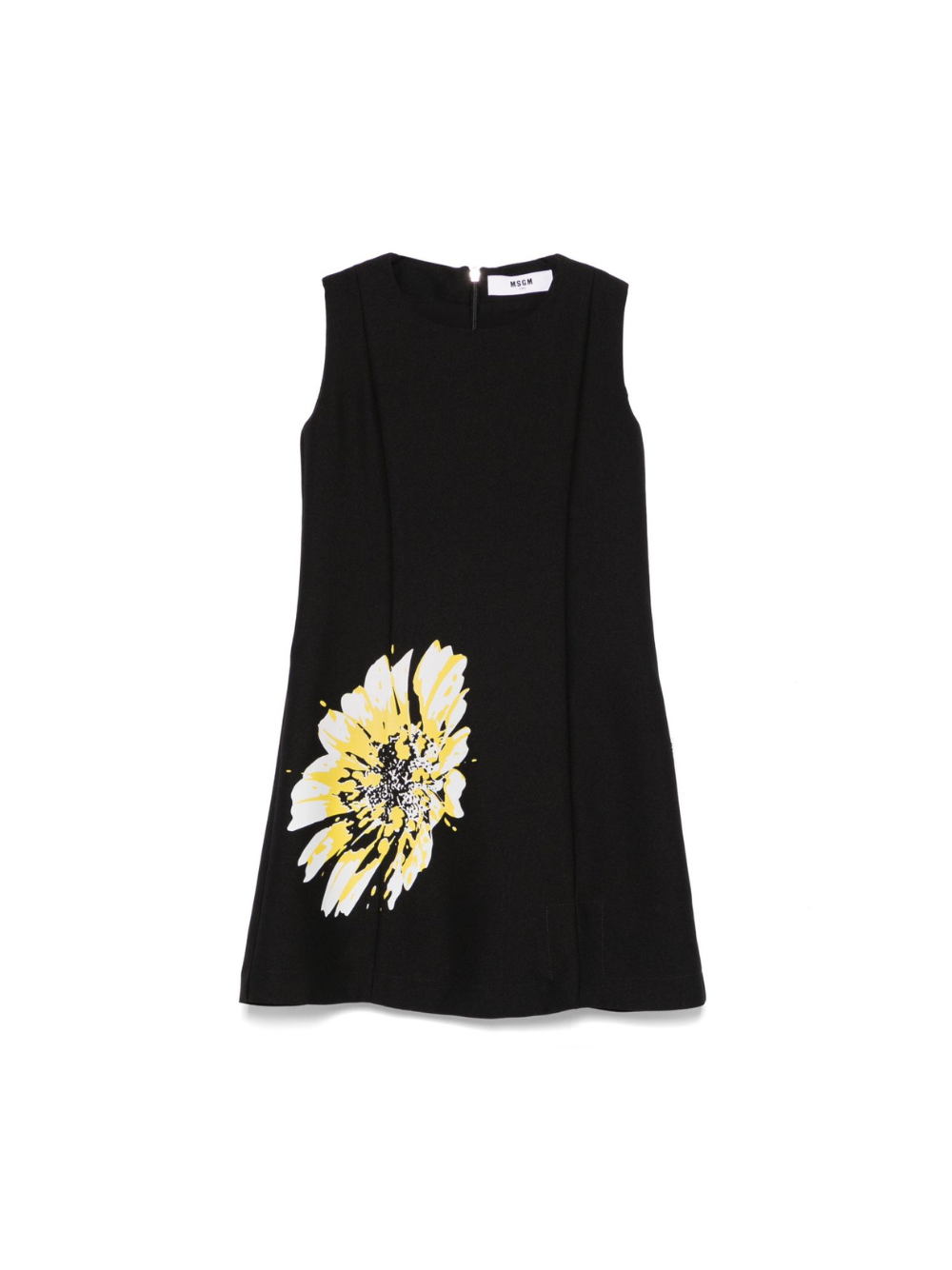 Abito con stampa a fiori per bambina MSGM Kids nero con scollo quadrato S5MSJGDR101 110 MSGM KIDS 