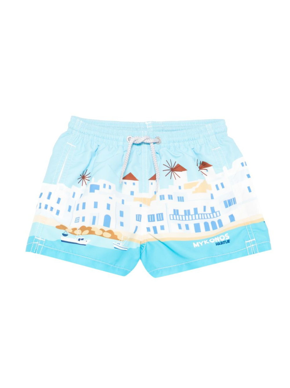 Costume da bagno per bambino MC2 Saint Barth Kids azzurro con stampa grafica Mykonos HAI0001 02284L MC2 ST. BARTH KIDS 