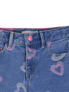 Shorts per bambina Billieblush blu con stampa a cuore all-over U22163 Z10 BILLIEBLUSH KIDS 