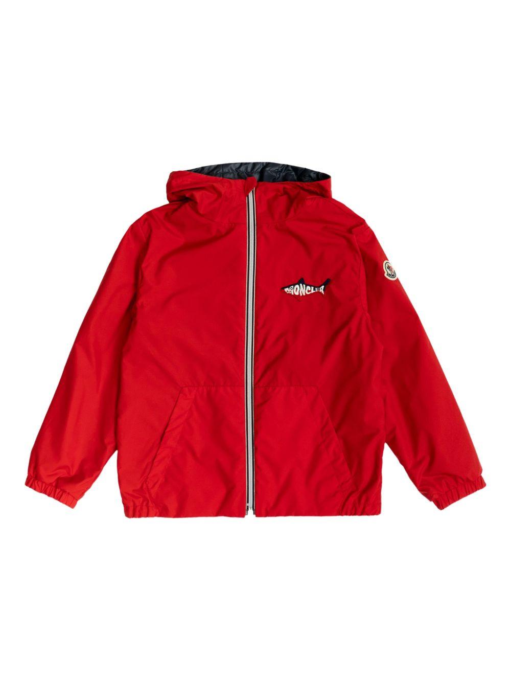 Giubbino per bambino Moncler Enfant rosso reversibile con cappuccio e orli elasticizzati K19541A00114597YW 455 MONCLER ENFANT 