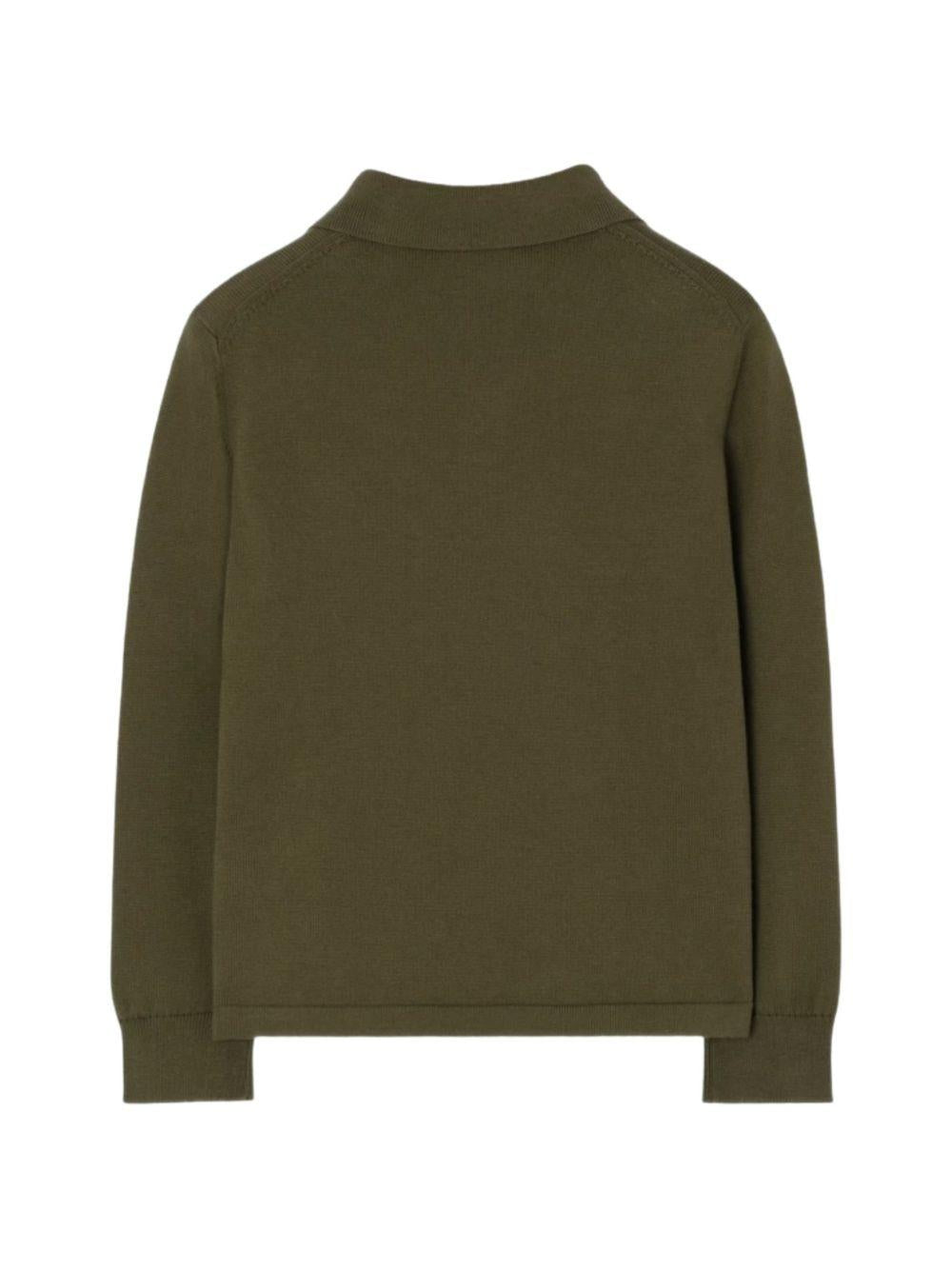 Maglia per bambino Burberry Kids verde con motivo Equestrian Knight 8130088 C3347 BURBERRY KIDS 