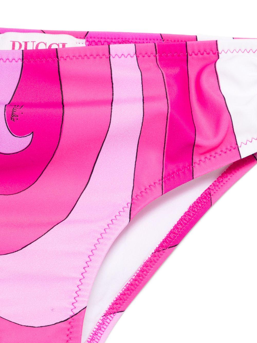 Bikini per bambina Emilio Pucci Junior rosa con stampa grafica PYCA19 Z3747 570BC EMILIO PUCCI KIDS 