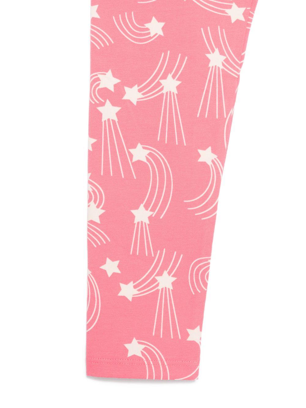 Leggins per bambina Mini Rodini rosa con stampa stelle all-over 26230134 PINK MINI RODINI KIDS 