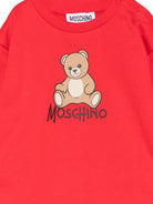 Abito per neonata Moschino Kids rosso con motivo Teddy Bear MBV0CVLCA40 50109 MOSCHINO KIDS 
