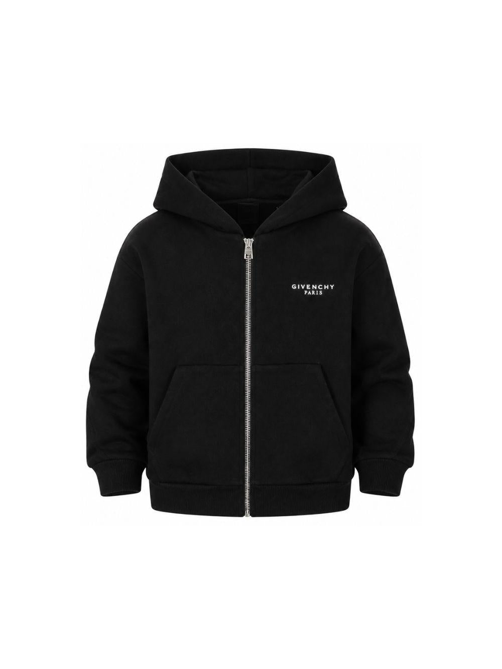 Felpa per bambino Givenchy Kids nera con stampa logo sul davanti H31285 09B GIVENCHY KIDS 