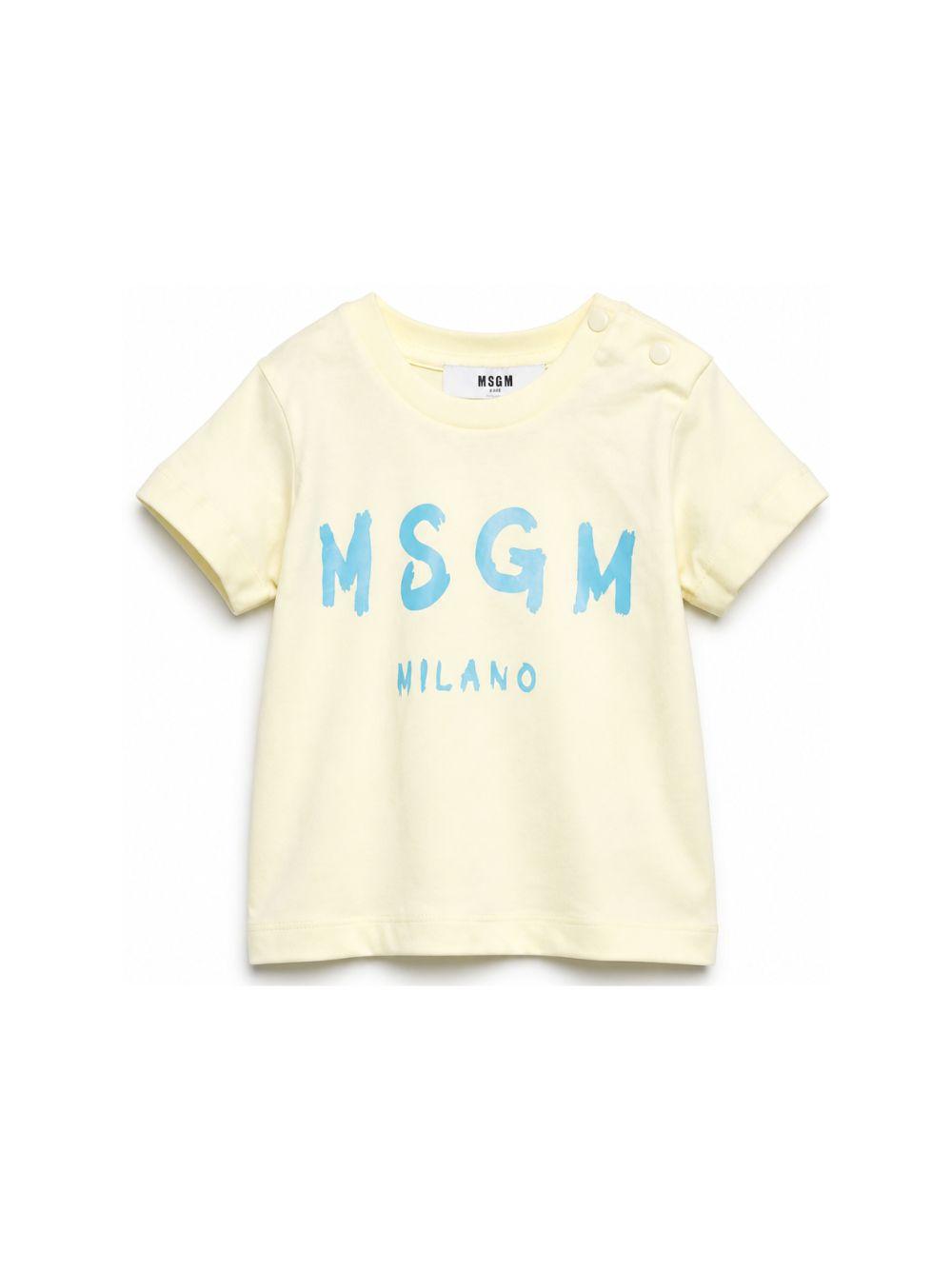 T-shirt per neonati MSGM Kids gialla con stampa grafica logo S6MSUNTH266 MS075 MSGM KIDS 