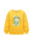 Felpa per bambini Moschino Kids gialla con stampa grafica HNF099LCA94 51140 MOSCHINO KIDS 