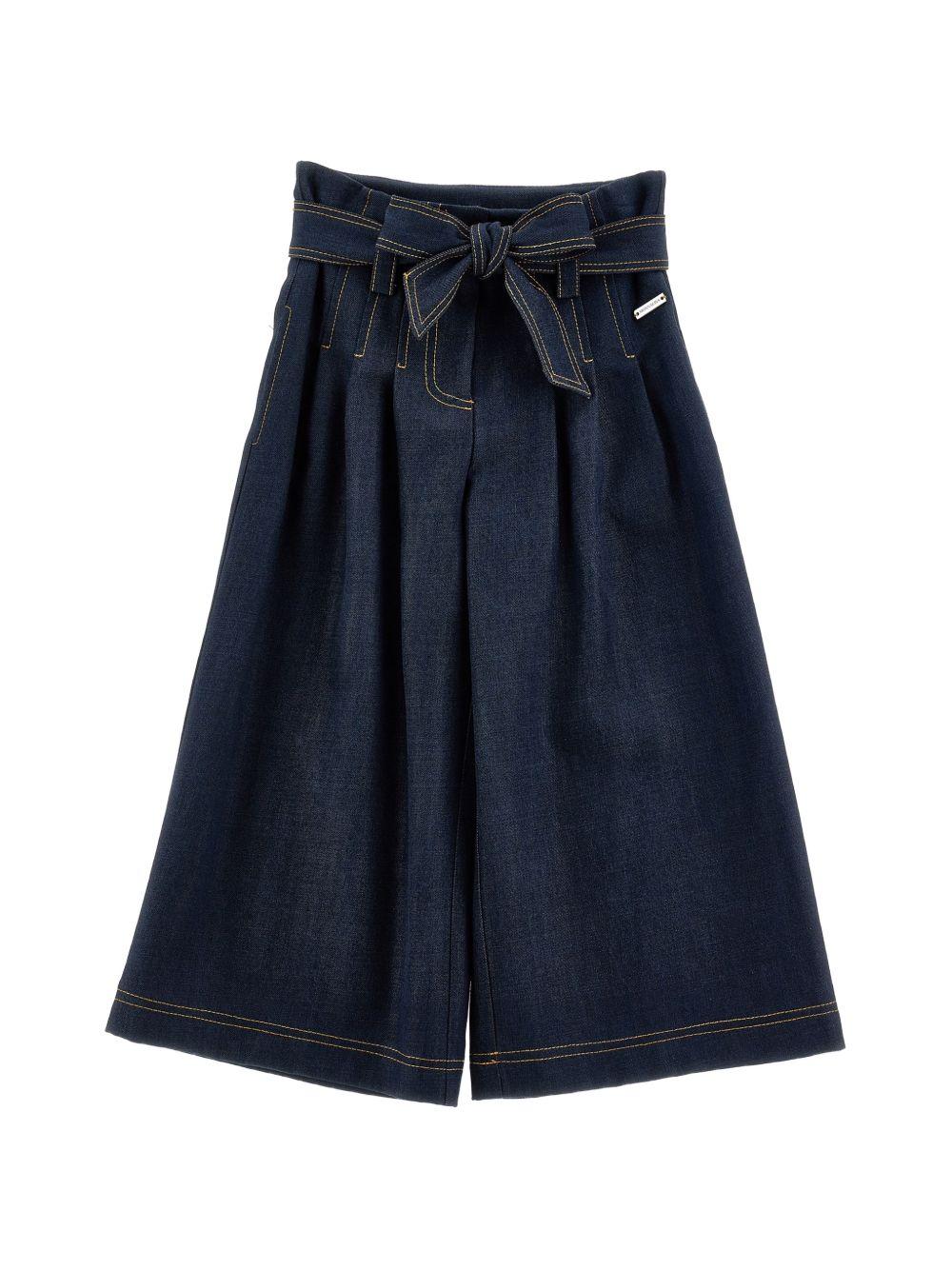 Pantaloni per bambina Monnalisa Kids denim con dettagli plissettati 17H400 8208 055S MONNALISA KIDS 