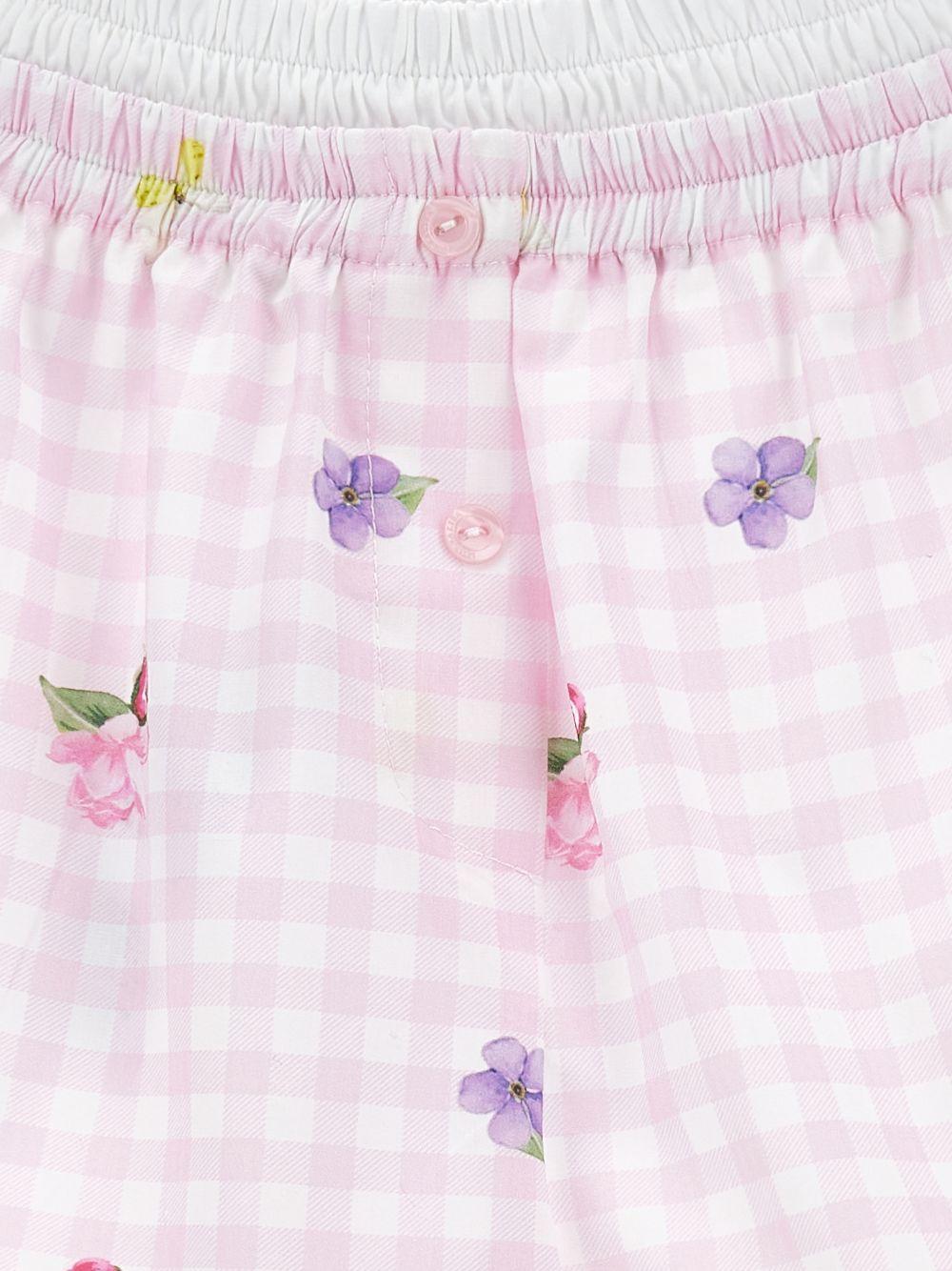 Shorts per bambina Monnalisa rosa e bianco a quadretti 11G409 7620 0090 MONNALISA KIDS 
