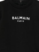 Felpa per neonati Balmain Kids nera con logo sul davanti BY4580 Z3183 930BC BALMAIN KIDS 
