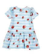 Abito per neonata Monnalisa multicolore con stampa a fragole 31G917 7616NB 5244 MONNALISA KIDS 