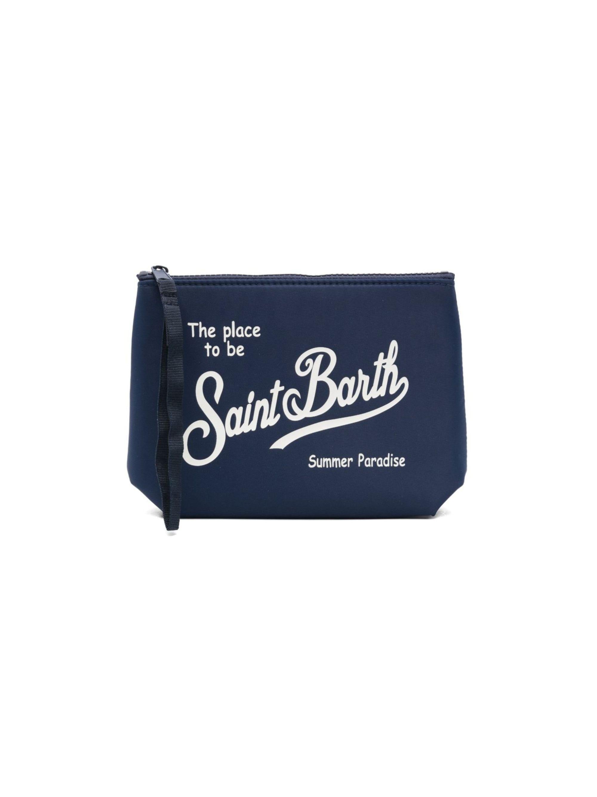 Pochette Aline MC2 Saint Barth blu con logo ricamato sul davanti ALI0053 00097L MC2 ST. BARTH KIDS 